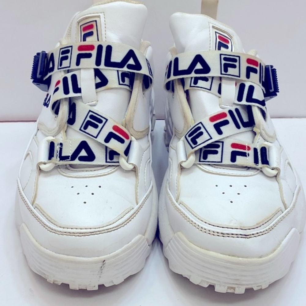 Fila Women's Fast Charge Casual Chunky Sneakers size 8.5 "White/Navy/Red" - Picture 5 of 12